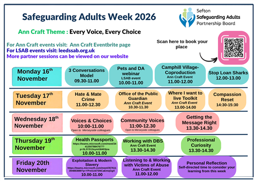 Safeguarding Adults Week Events poster 2026
